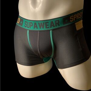 Men's Black and Green Boxer Briefs